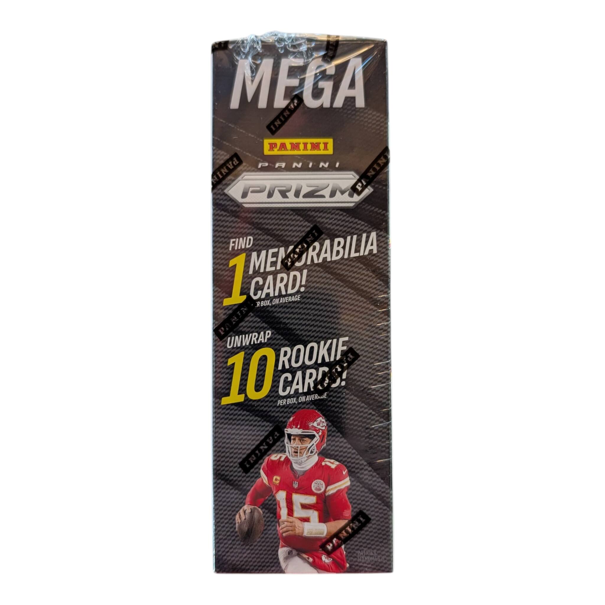 MEGA MINI PRIZM  
PANINI  
PRIZM  
FIND 1 MEMORABILIA CARD!  
UNWRAP 10 ROOKIE CARDS!  
PANINI