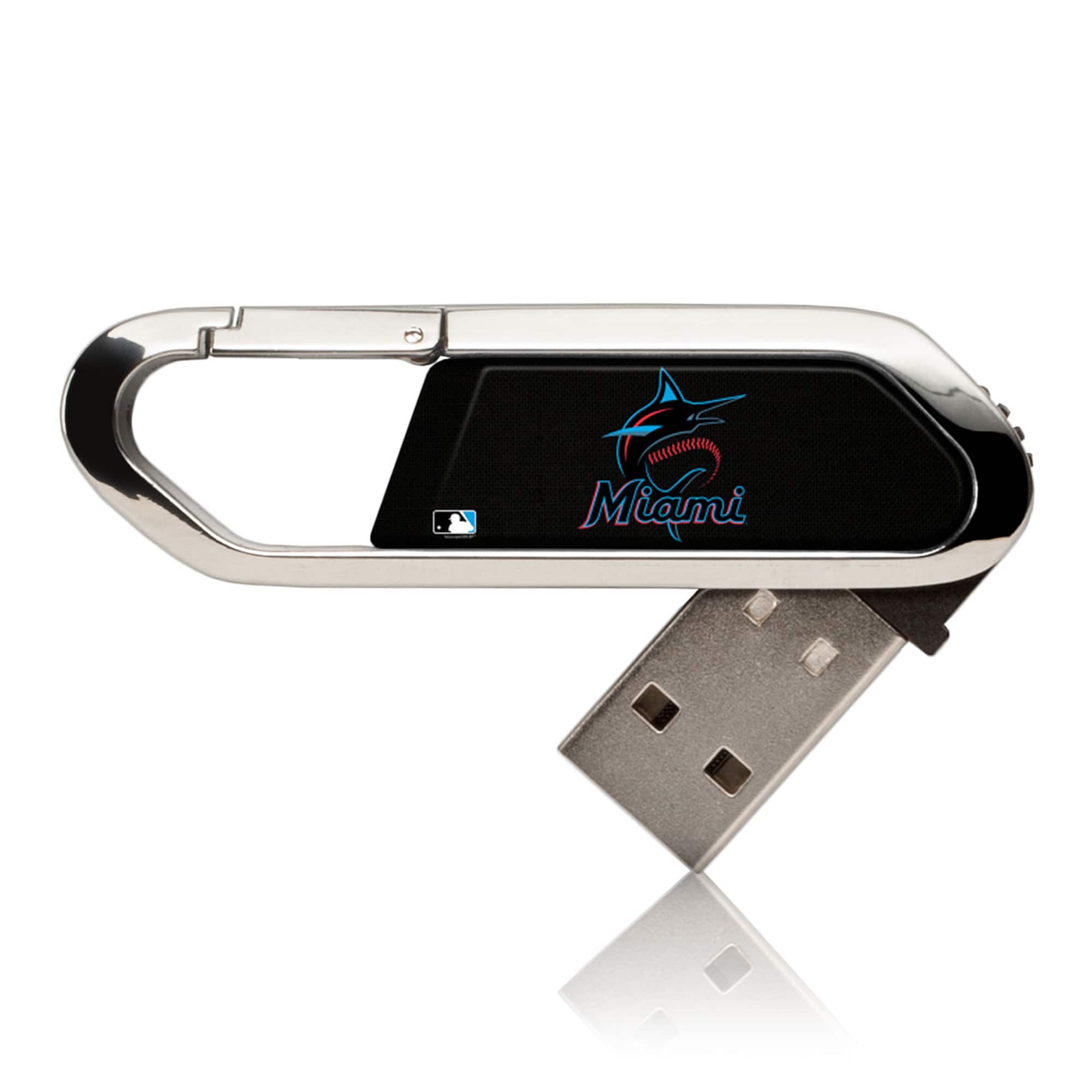 Keyscaper - Miami Marlins 32GB Solid Design Clip USB Flash Drive - Multicolor