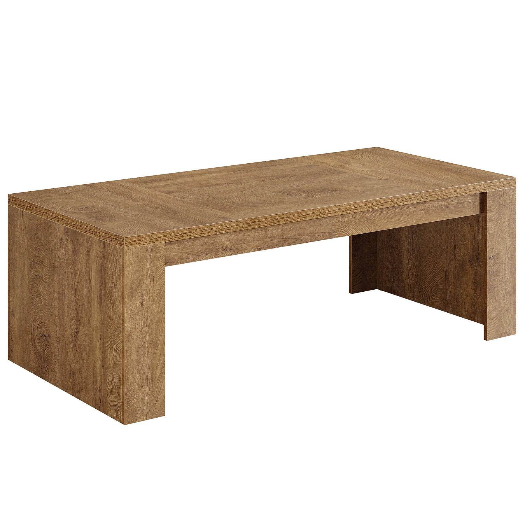 Alt View 5. Tribesigns - Office Executive Desk with Engineered Wood Construction, Pedestal Base, for Computer Work and Writing in Home Offices - Brown.
