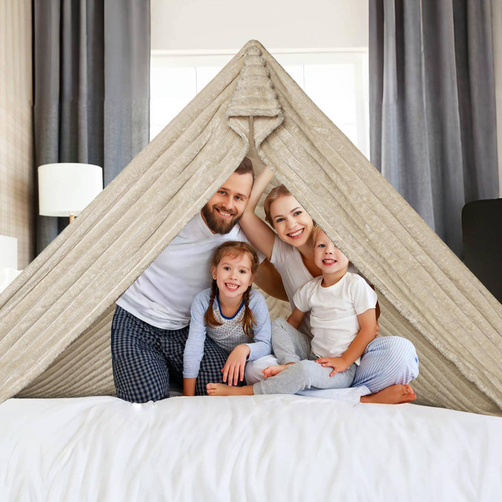 Alt View 2. Dapper Styles - Oversized King Flannel Stripe Pattern Blanket 120x120 Inches Linen 300gsm Soft Extra Large For Couch Bed - Huge Charcoal-120x120 Inch.