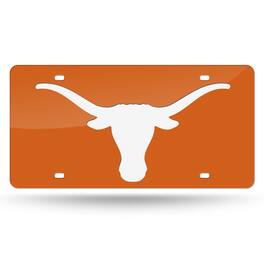 Rico Industries - Texas Longhorns Orange Mirrored Laser Cut License Plate Laser Tag - Multi