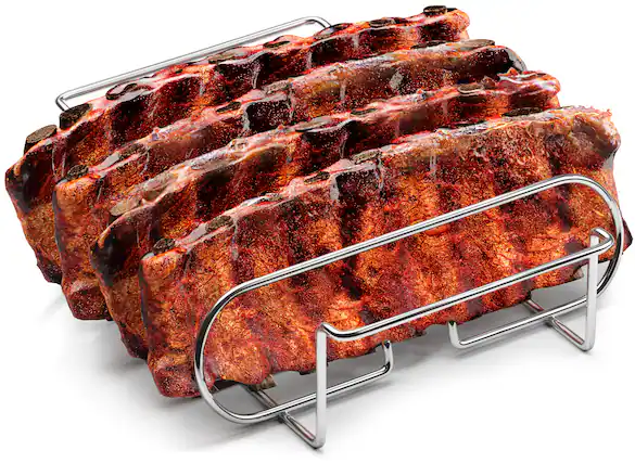 Front. Sorbus - Sorbus BBQ Non-Stick Rib Rack - Holds 4 Rib Racks for Grilling & Barbecuing - Grill Accessories - Silver.