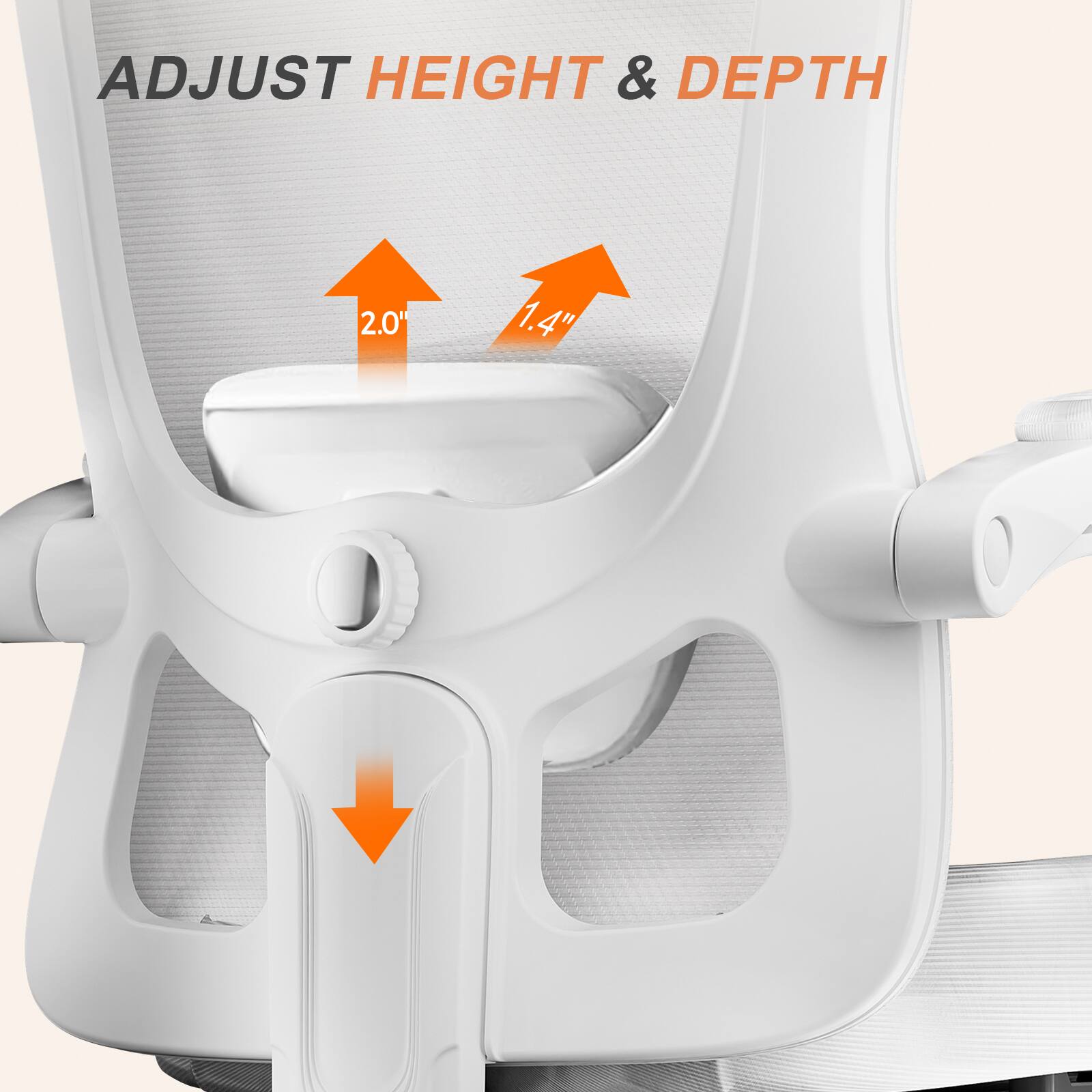 ADJUST HEIGHT & DEPTH 2.0" 1.4"