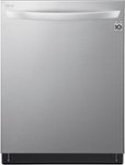 Front Zoom. LG - 24" Top Control Smart Wi-Fi Dishwasher - QuadWash - TrueSteam - Steel Tub with Light - Stainless steel.