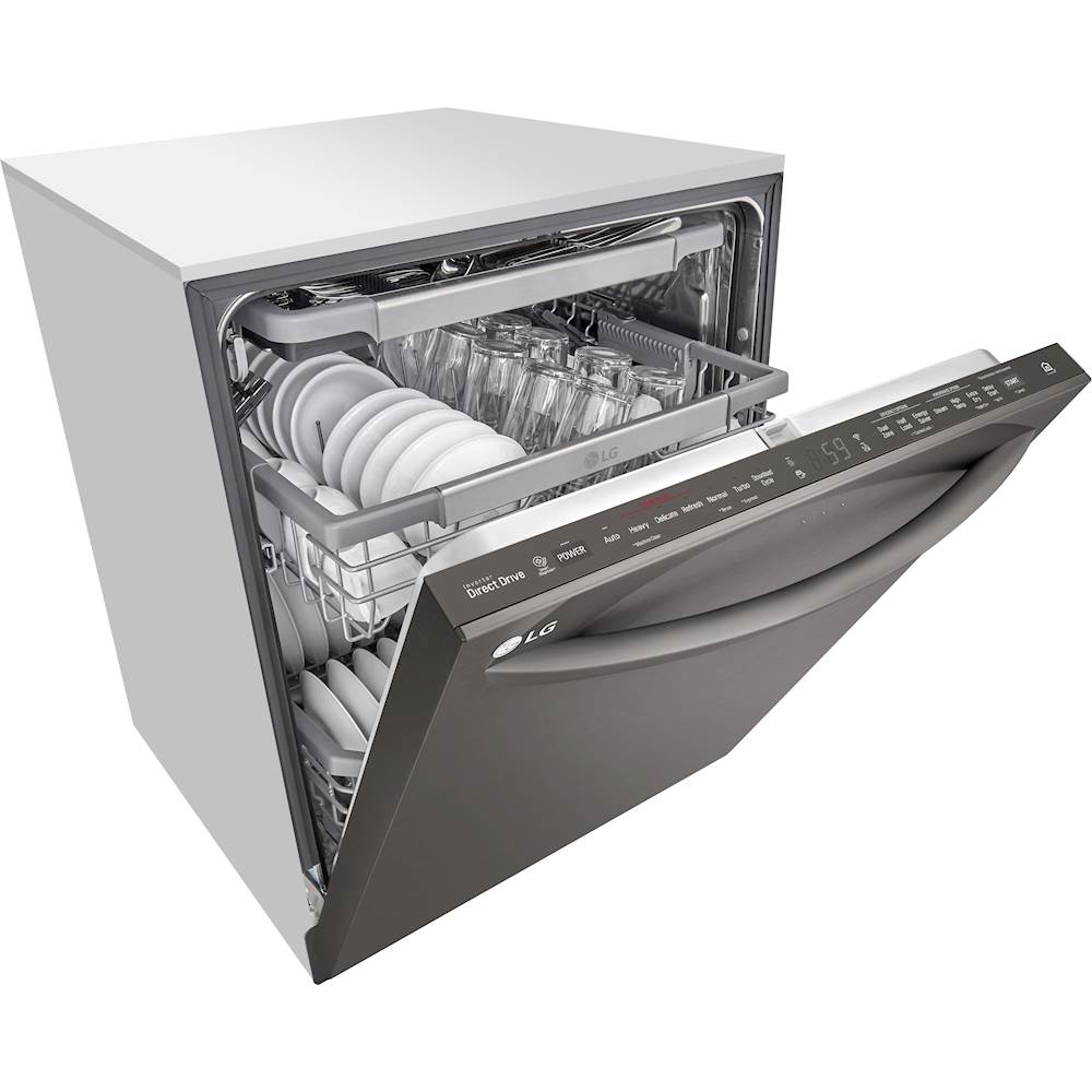 Angle View: Fisher & Paykel - 24" Front Control Built-In Dishwasher - White
