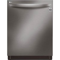 LG - 24" Top Control Smart Built-In Stainless Steel Tub Dishwasher with 3rd Rack, TrueSteam, and 42 dba - Black Stainless Steel - Front_Zoom