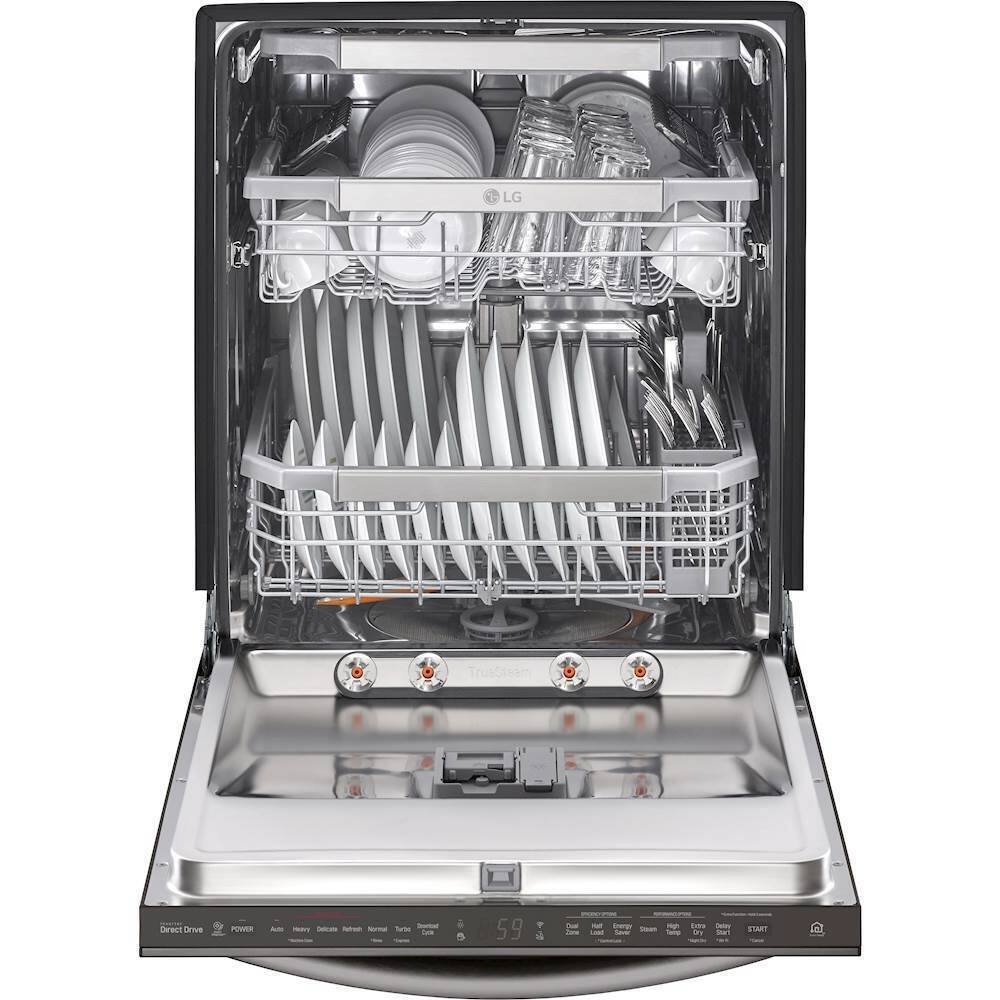 Alt View 17. LG - 24" Top Control Smart Built-In Stainless Steel Tub Dishwasher with 3rd Rack, TrueSteam, and 42 dba - PrintProof Black Stainless Steel.