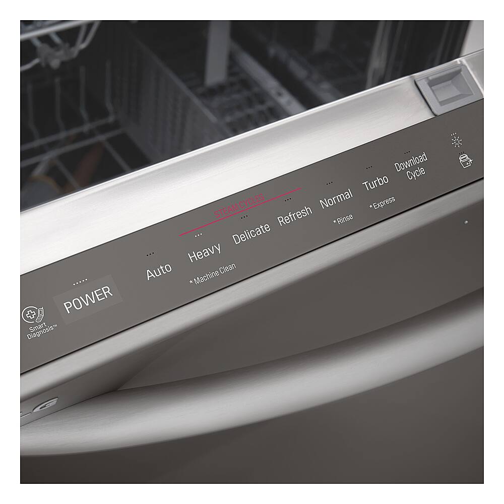 Alt View 15. LG - 24" Top Control Smart Built-In Stainless Steel Tub Dishwasher with 3rd Rack, TrueSteam, and 42 dba - PrintProof Black Stainless Steel.