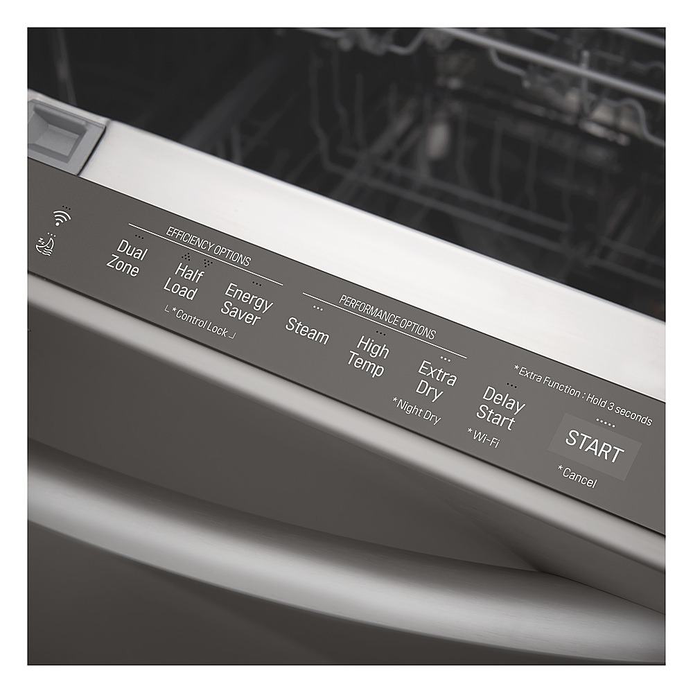 Alt View 16. LG - 24" Top Control Smart Built-In Stainless Steel Tub Dishwasher with 3rd Rack, TrueSteam, and 42 dba - PrintProof Black Stainless Steel.