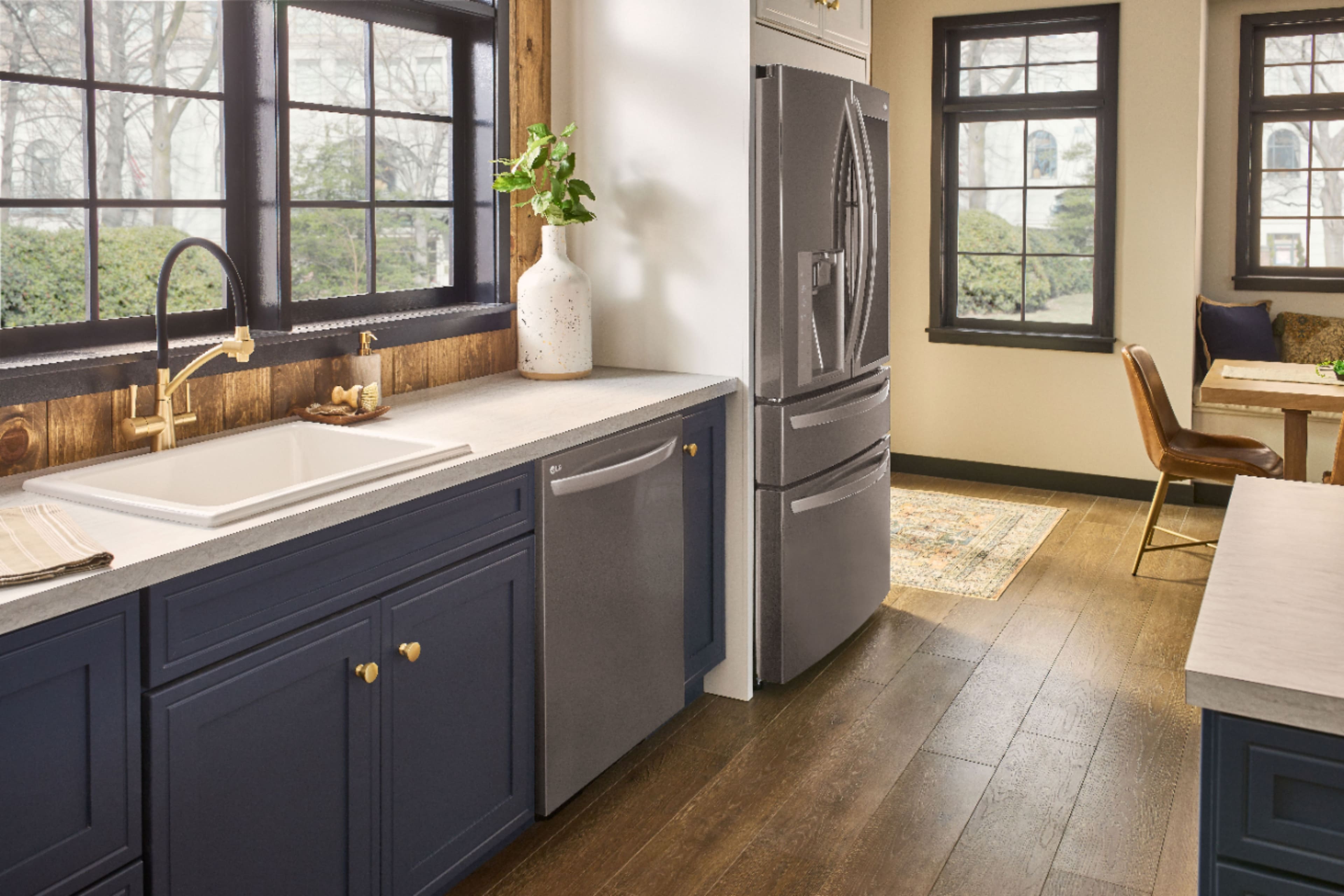 Alt View 33. LG - 24" Top Control Smart Built-In Stainless Steel Tub Dishwasher with 3rd Rack, TrueSteam, and 42 dba - PrintProof Black Stainless Steel.