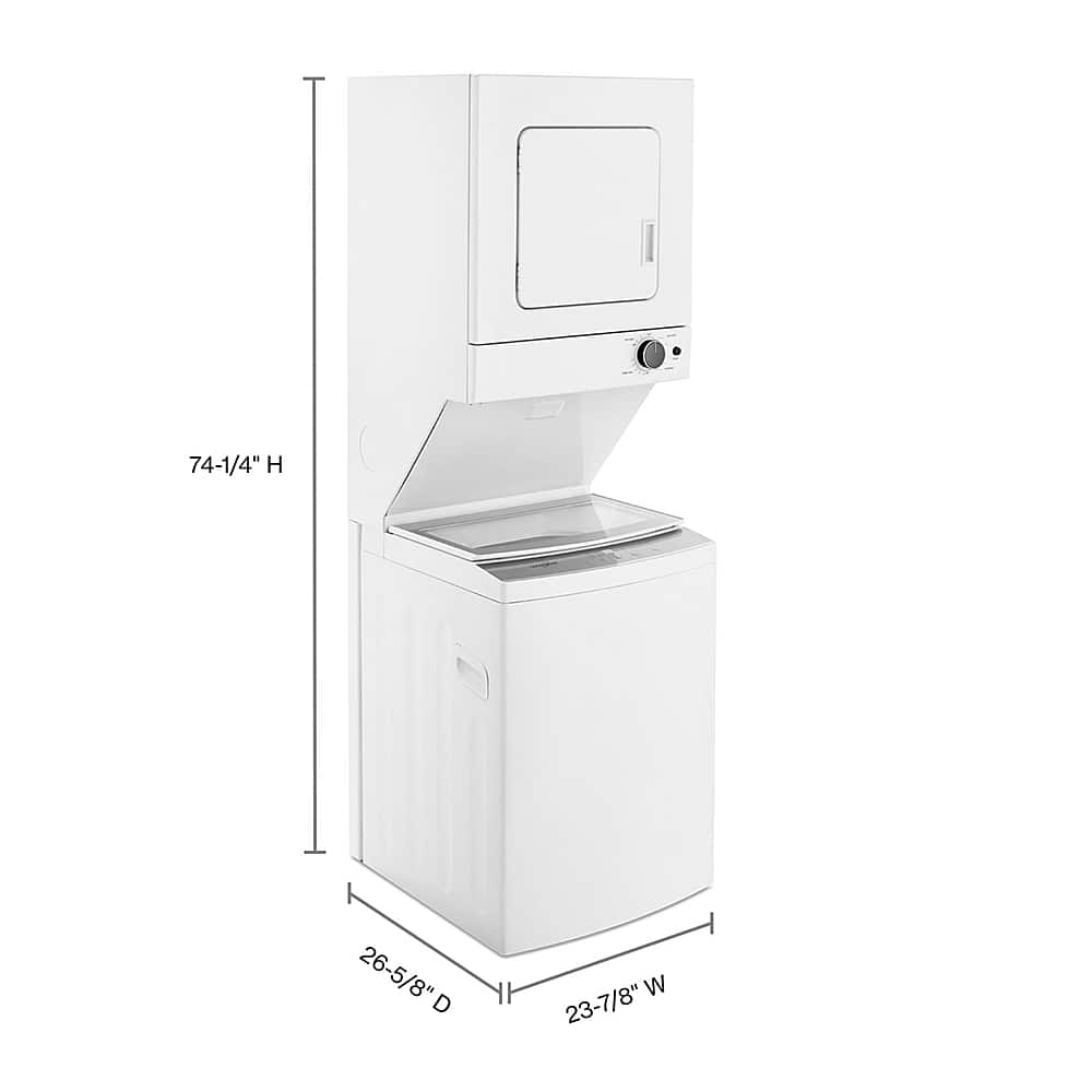 Left. Whirlpool - 1.6 Cu. Ft. Top Load Washer and 3.4 Cu. Ft. Electric Dryer with Smooth Wave Stainless Steel Wash Basket - White.