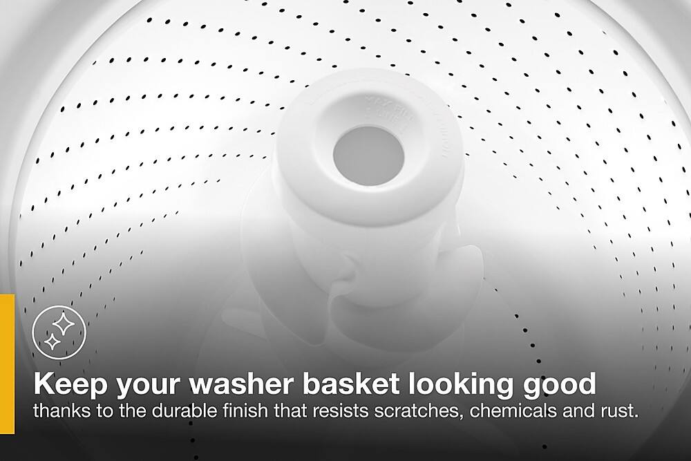 Keep your washer basket looking good thanks to the durable finish that resists scratches, chemicals, and rust.