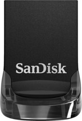 SanDisk - Ultra Fit 128GB USB 3.1 Flash Drive - Black - Front_Zoom