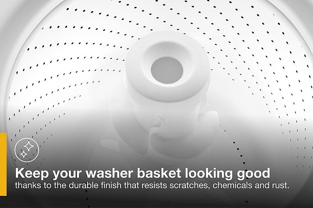 Keep your washer basket looking good thanks to the durable finish that resists scratches, chemicals, and rust.