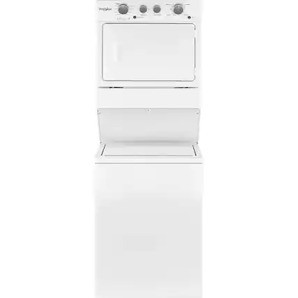 Front. Whirlpool - 3.5 Cu. Ft. Top Load Washer and 5.9 Cu. Ft. Electric Dryer with Dual Action Agitator - White.