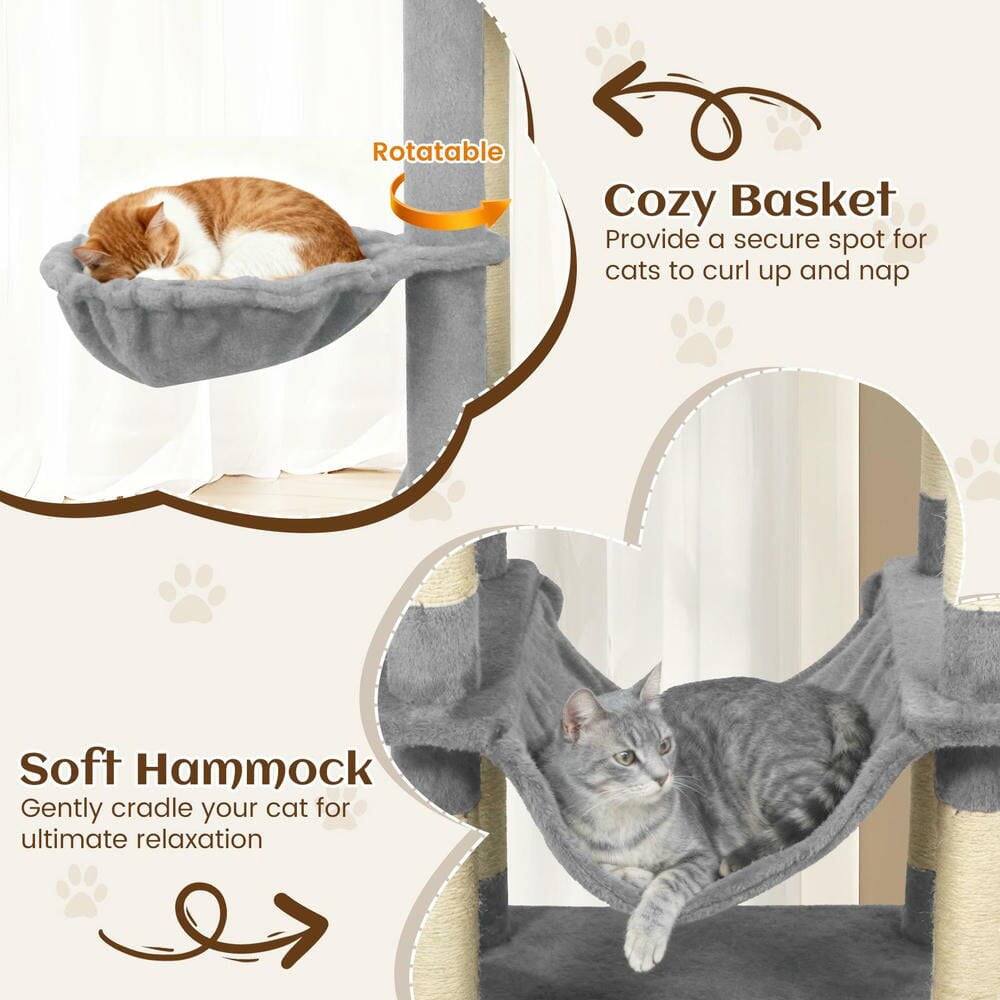 Rotatable Cozy Basket  
Provide a secure spot for cats to curl up and nap  

Soft Hammock  
Gently cradle your cat for ultimate relaxation