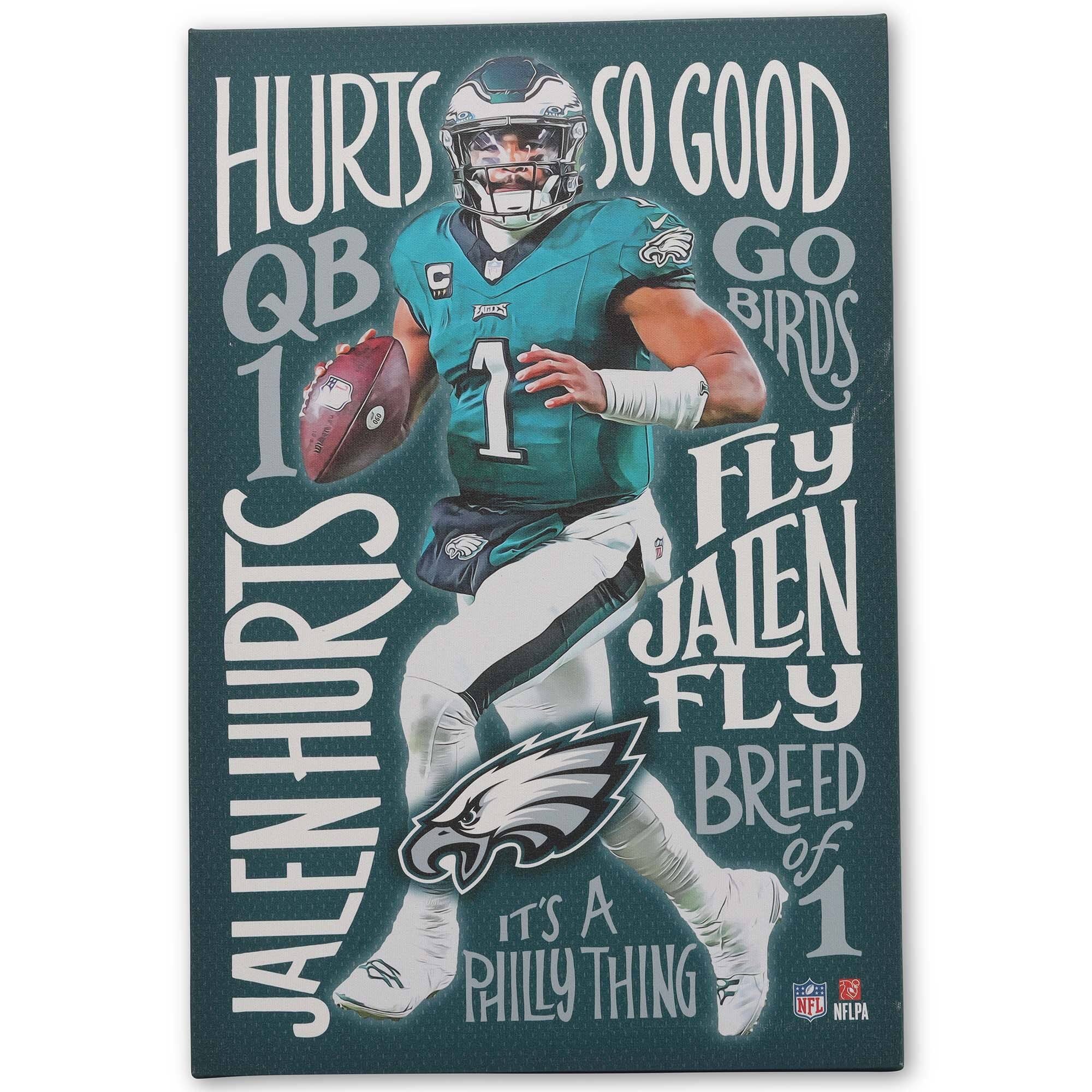 Jalen Hurts Philadelphia Eagles 15" x 23" Winning Words Canvas Wall Art