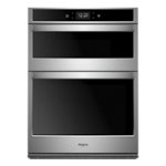 Front. Whirlpool - 30" Built-In Electric Convection Double Wall Oven with Microwave with Air Fry when Connected - Stainless Steel.