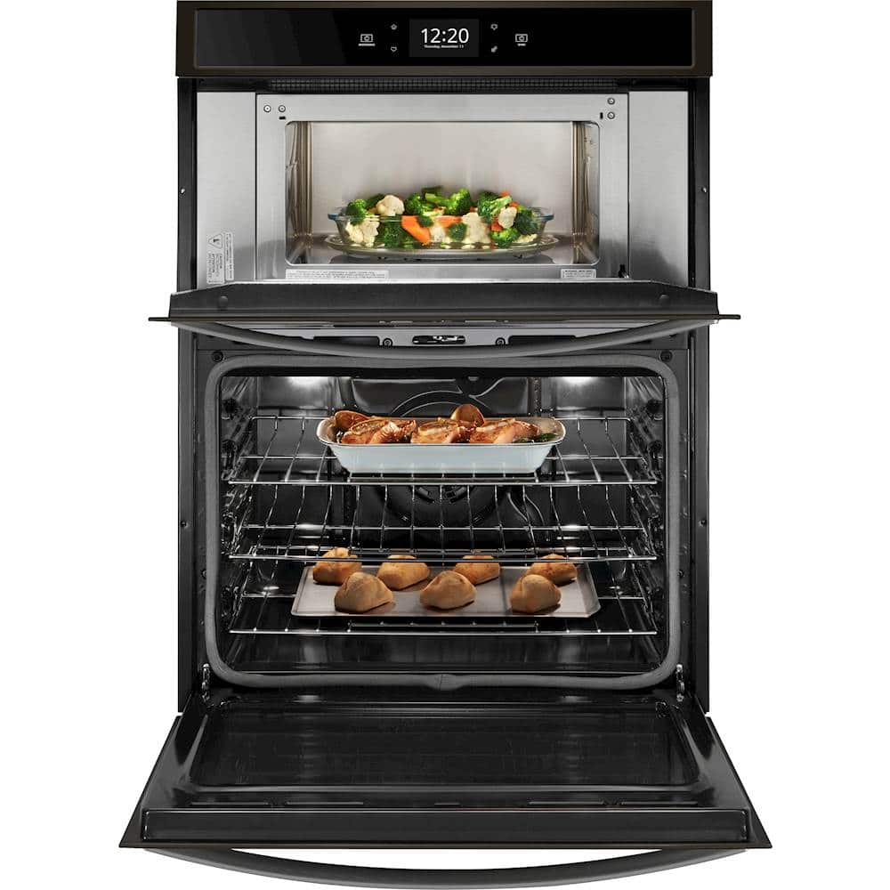 Alt View 12. Whirlpool - 30" Built-In Electric Single Convection Wall Oven with Microwave with Air Fry when Connected - Black Stainless Steel.