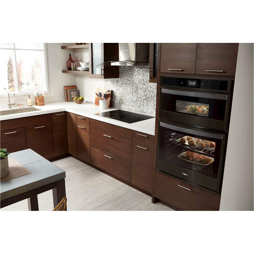 Alt View 16. Whirlpool - 30" Built-In Electric Single Convection Wall Oven with Microwave with Air Fry when Connected - Black Stainless Steel.