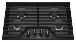 Whirlpool - 30" Gas Cooktop - Black - Front_Zoom