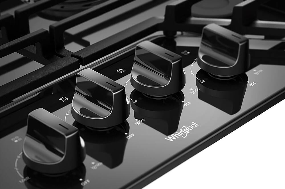 Alt View 13. Whirlpool - 30" Gas Cooktop - Black.