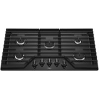 Whirlpool - 36" Gas Cooktop - Black - Front_Zoom