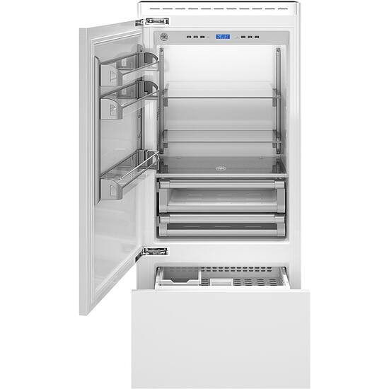 Bertazzoni – Heritage Series 17.7 Cu. Ft. Bottom-Freezer Built-In Refrigerator – White