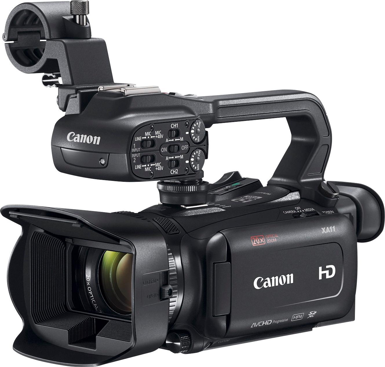 Left View: Canon - XA11 HD Flash Memory Premium Camcorder - Black