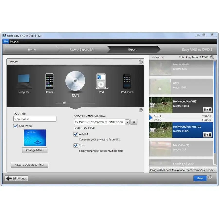 Alt View 16. Roxio - Easy VHS to DVD 3 Plus.
