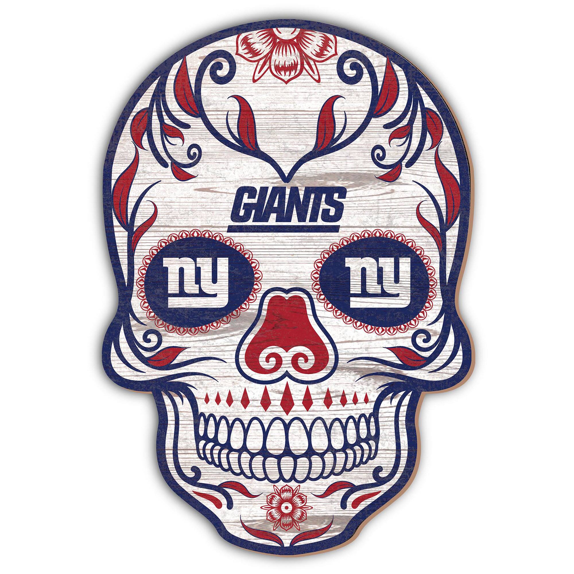 New York Giants 12'' Sugar Skull Sign