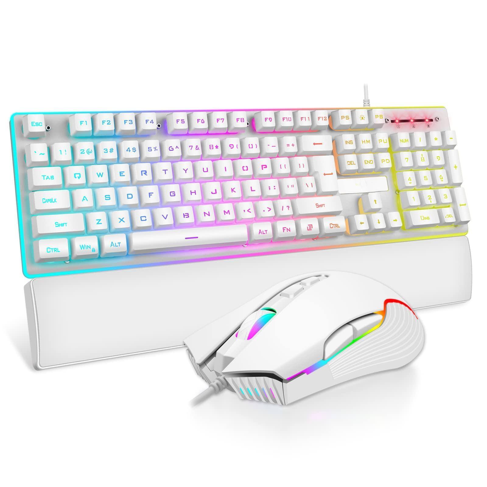 Stamp n Camp K10 Wired Gaming And Mouse Wrist Rest Combo Rgb Backlit ...