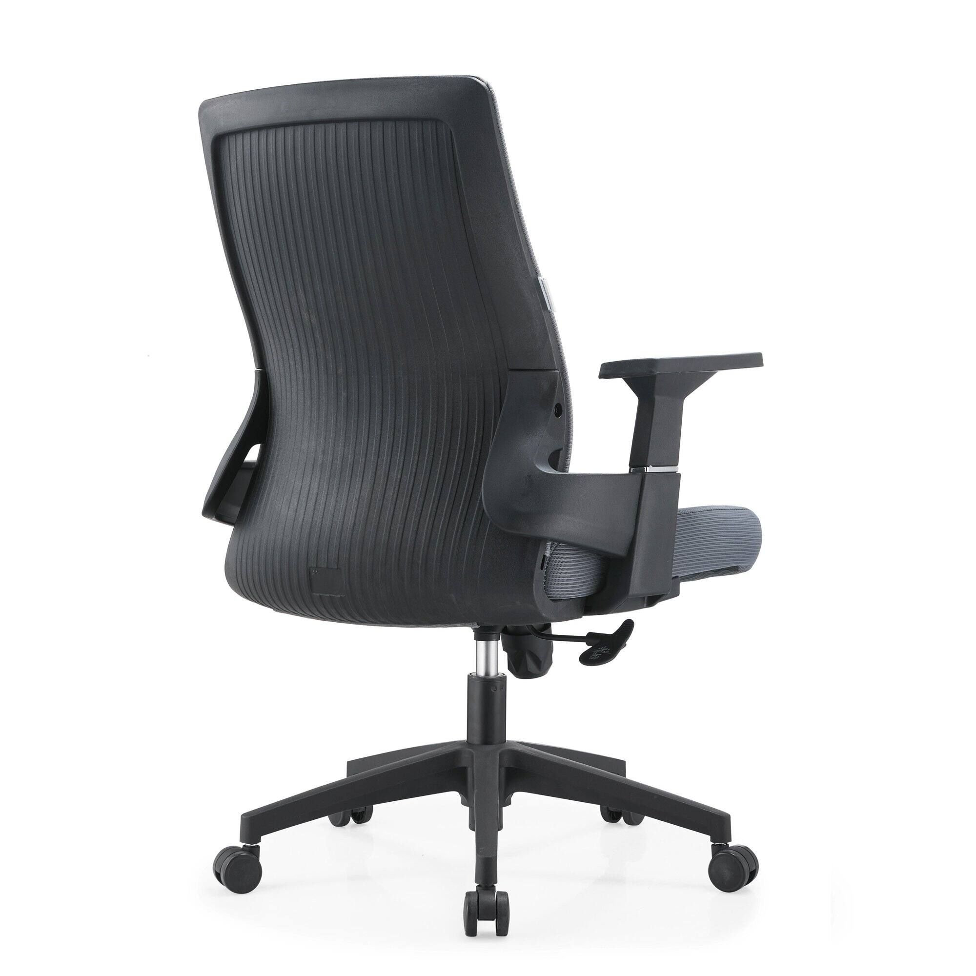 Alt View 4. LeisureMod - Brio Office Chair Ergonomic Lumbar Support Computer Chair Adjustable Desk Chair with 360 Degree Swivel and Tilt - Grey.