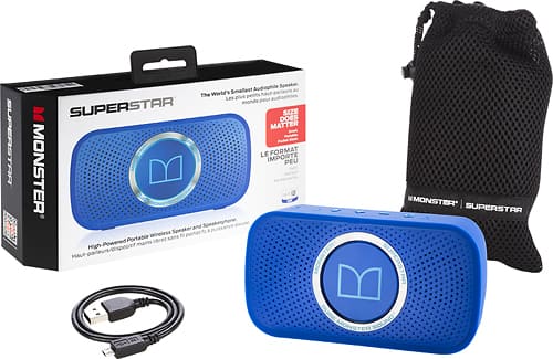 Alt View 1. Monster - Superstar Bluetooth Speaker - Neon Blue.