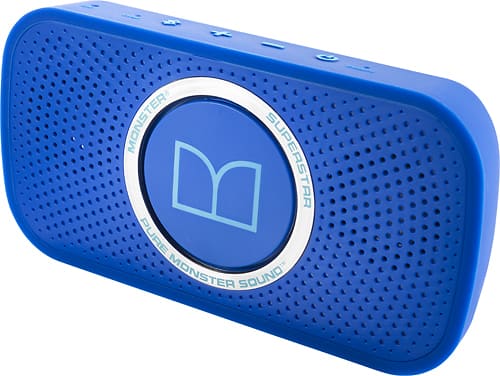 Left. Monster - Superstar Bluetooth Speaker - Neon Blue.