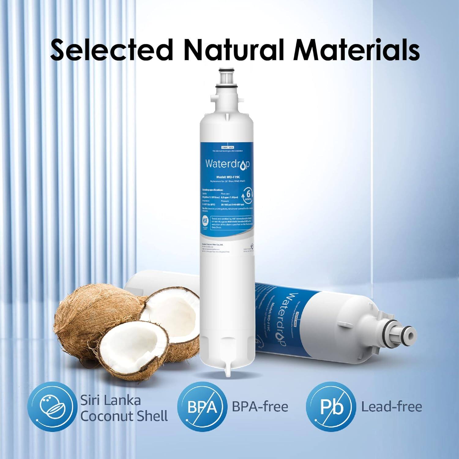 Selected Natural Materials: Waterdrop - TN - 6 - a Model Waterdrop, Sri Lanka Coconut Shell, BPA-free, Pb Lead-free.