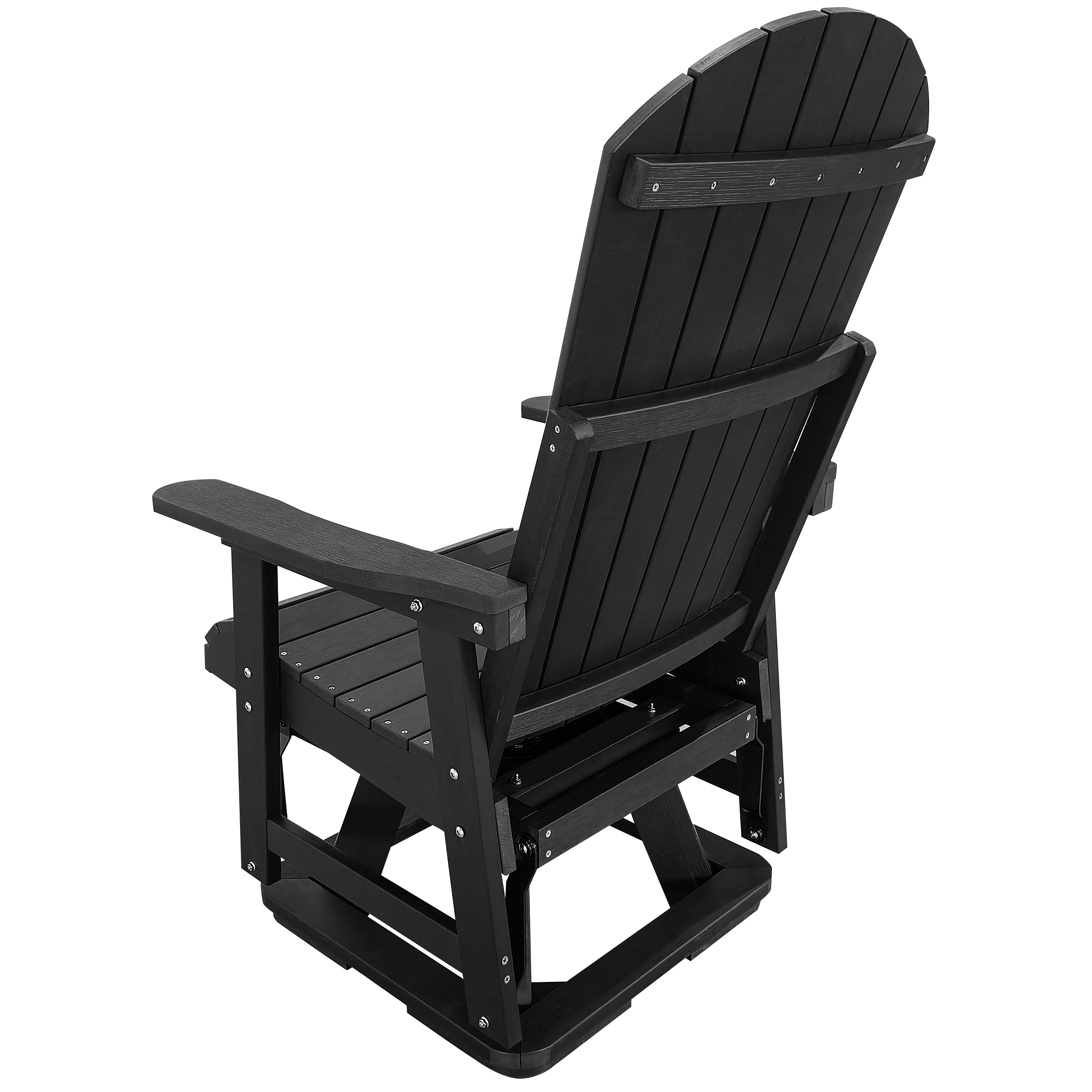 Alt View 7. Fortune Candy - HIPS Swivel Patio Glider, Poly Lumber Weather Resistant Outdoor Chair, for Patio, Porch, Yard - Carbon Black.