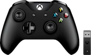 Microsoft - Xbox Wireless Controller + Wireless Adapter - Windows 10 - Black - Front_Zoom