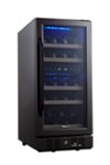 Front. NewAir - 29-Bottle Dual Zone Wine Cooler - Black Stainless Steel.