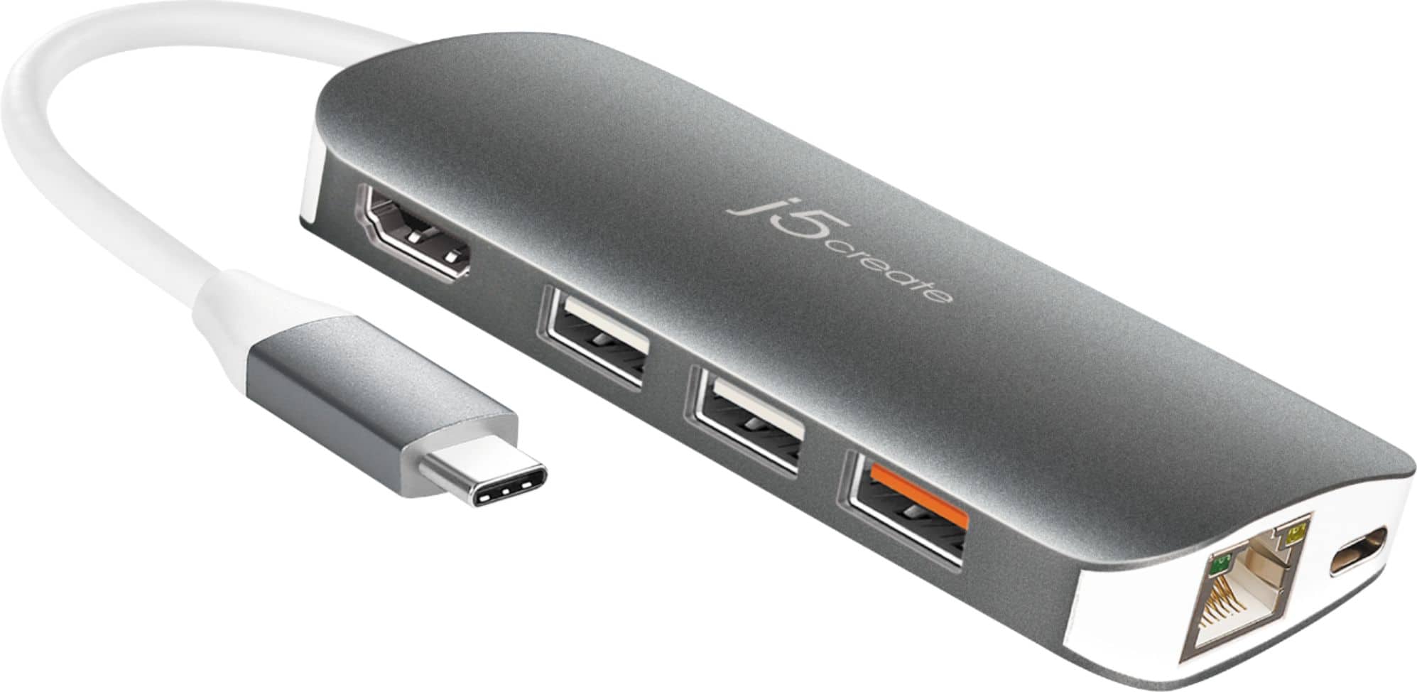 j5create - USB-C Multi Adapter for Mac, PC and More - Silver - Front_Zoom