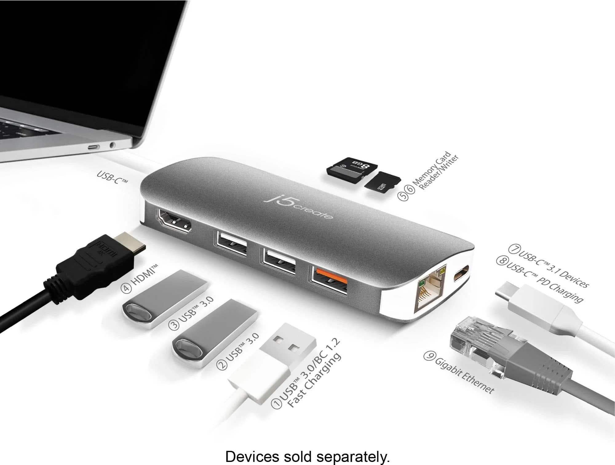 Alt View 15. j5create - USB-C Multi Adapter - silver.