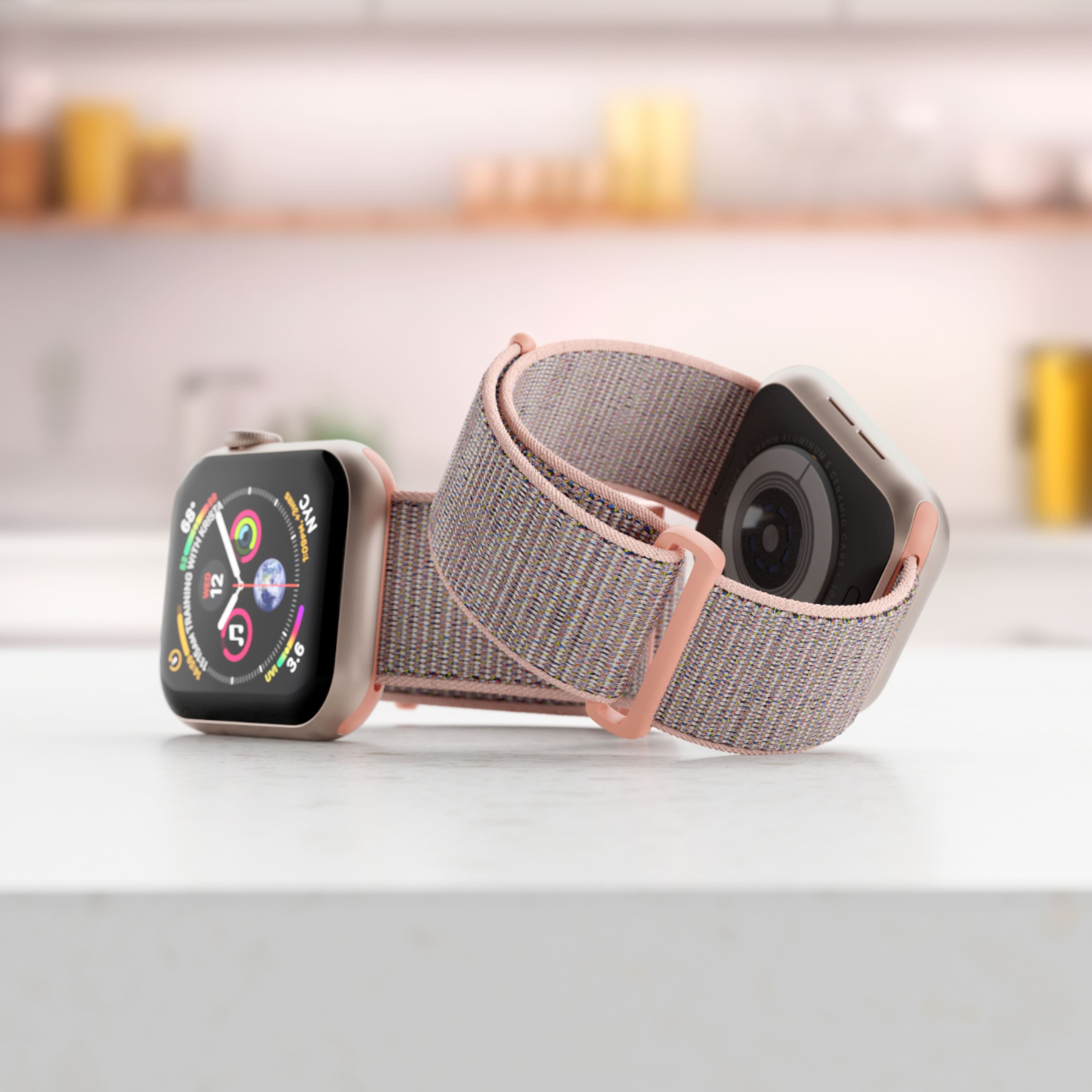 Alt View 18. Modal™ - Active Nylon Watch Band for Apple Watch 38mm, 40mm, 41mm and Apple Watch Series 1-9 - Pink.