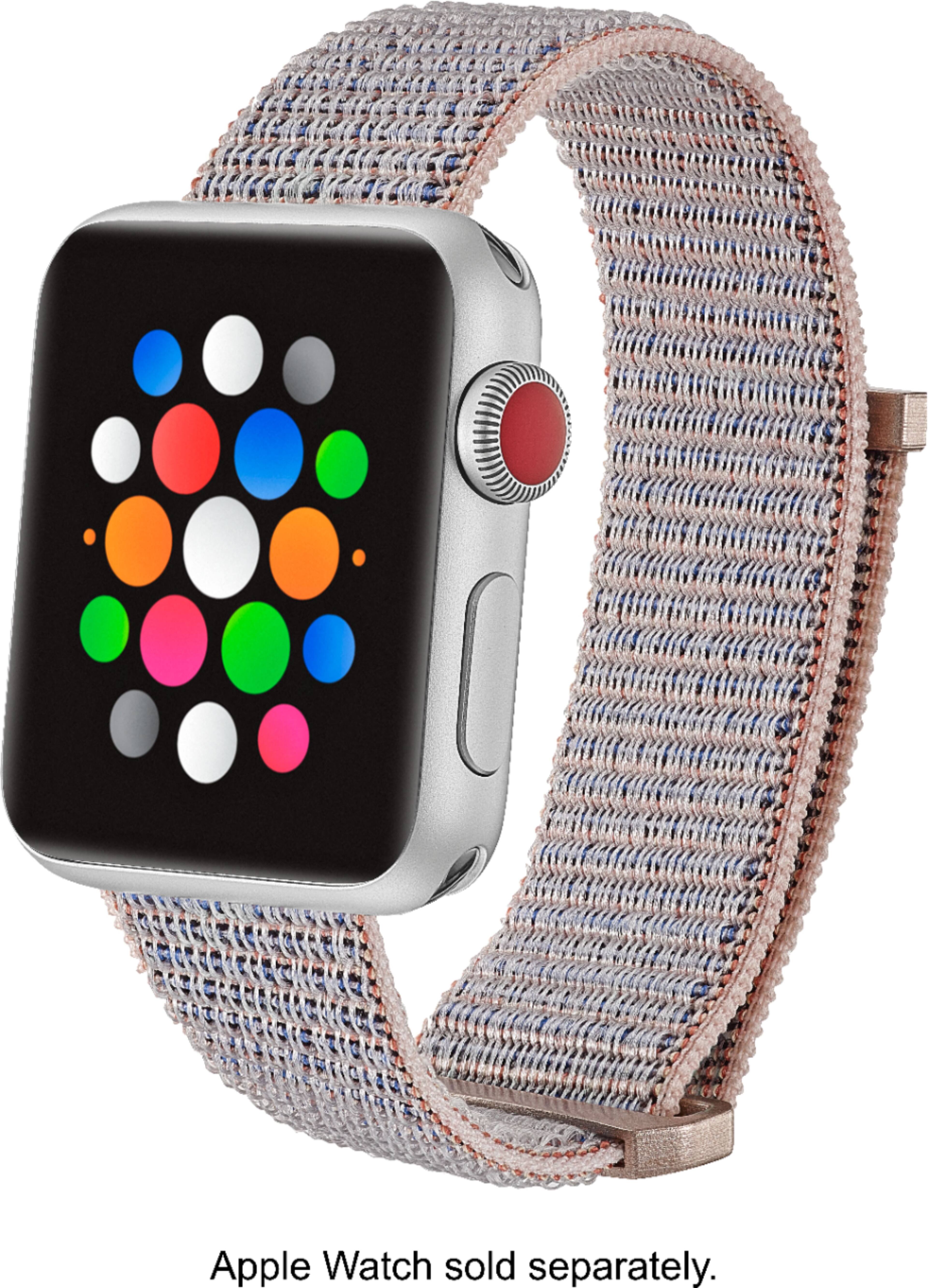 Left. Modal™ - Active Nylon Watch Band for Apple Watch 38mm, 40mm, 41mm and Apple Watch Series 1-9 - Pink.