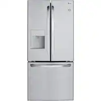 LG - 21.8 Cu. Ft. French Door Refrigerator with External Water Dispenser - Stainless Steel - Front_Zoom