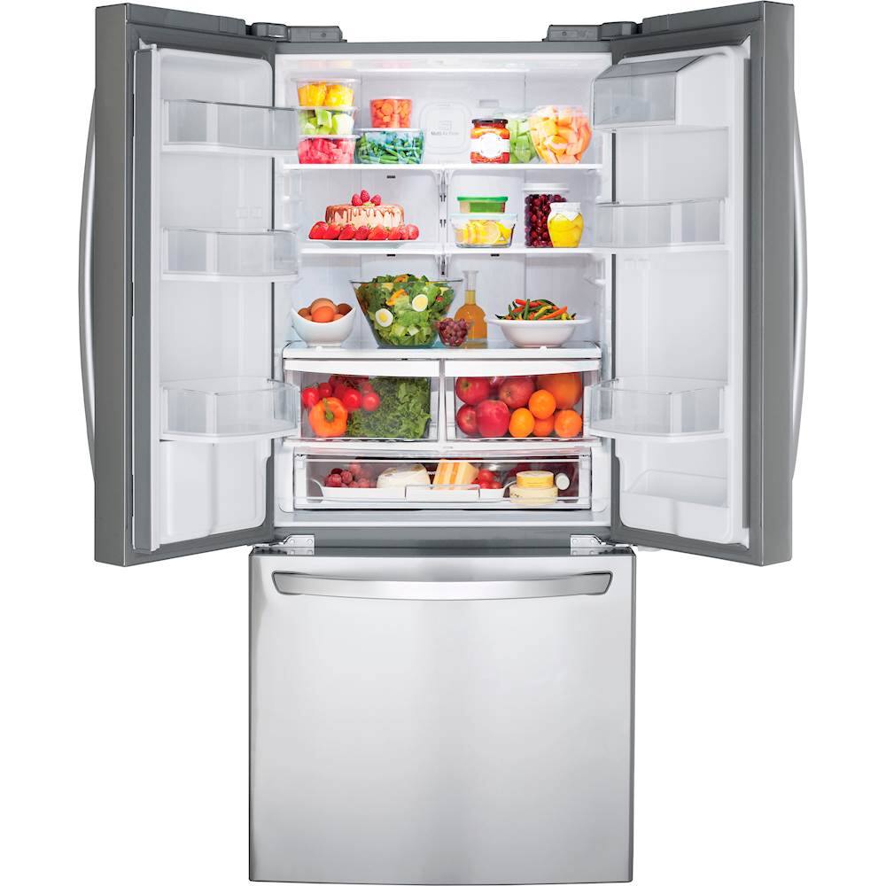 Alt View 11. LG - 21.8 Cu. Ft. French Door Refrigerator with External Water Dispenser - Stainless Steel.
