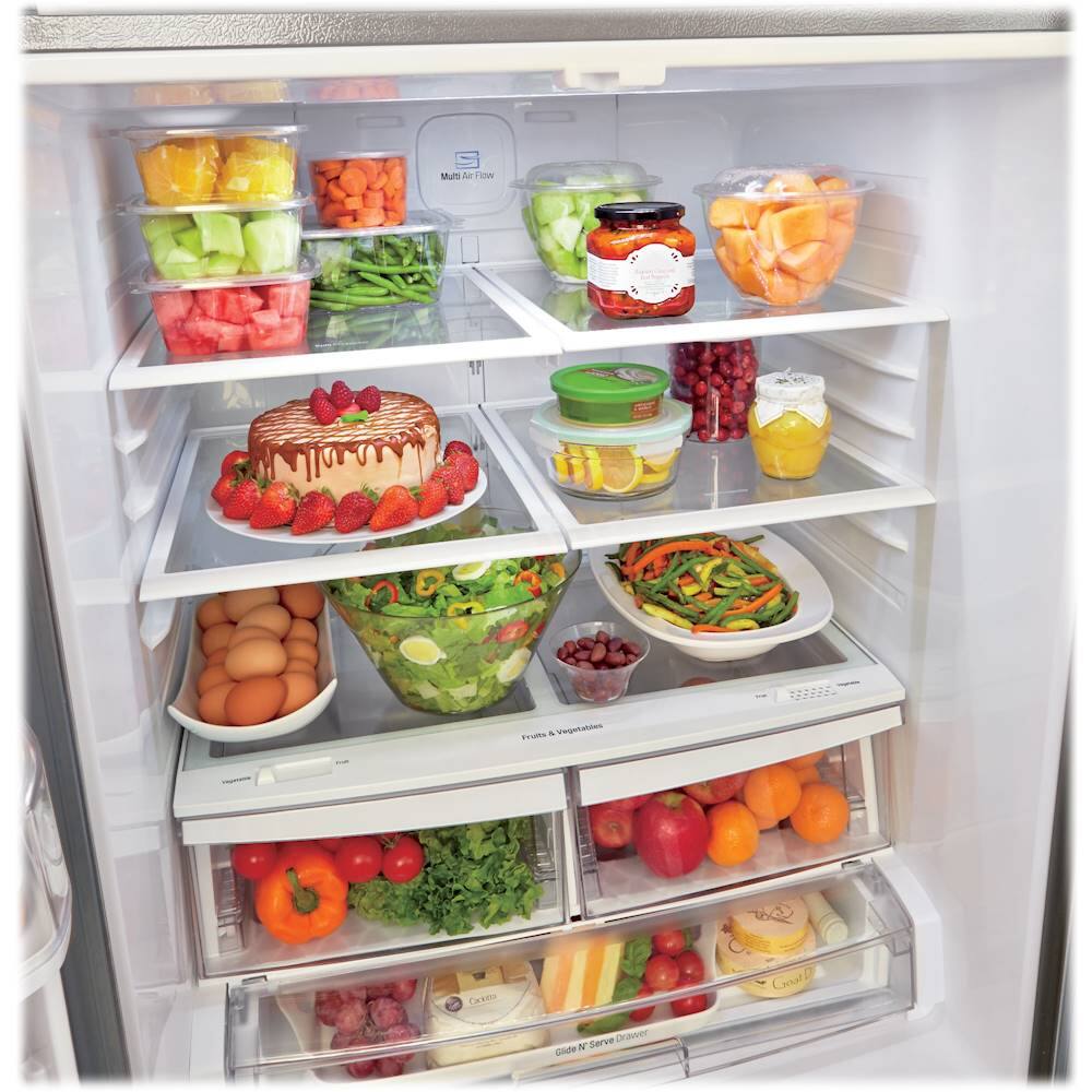 Alt View 17. LG - 21.8 Cu. Ft. French Door Refrigerator with External Water Dispenser - Stainless Steel.