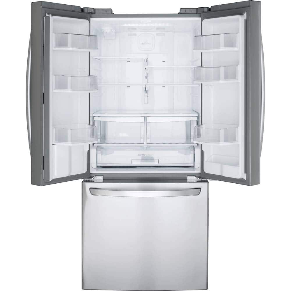 Alt View 3. LG - 21.8 Cu. Ft. French Door Refrigerator with External Water Dispenser - Stainless Steel.