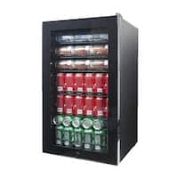 NewAir - 126-Can Beverage Cooler - Black - Front_Standard