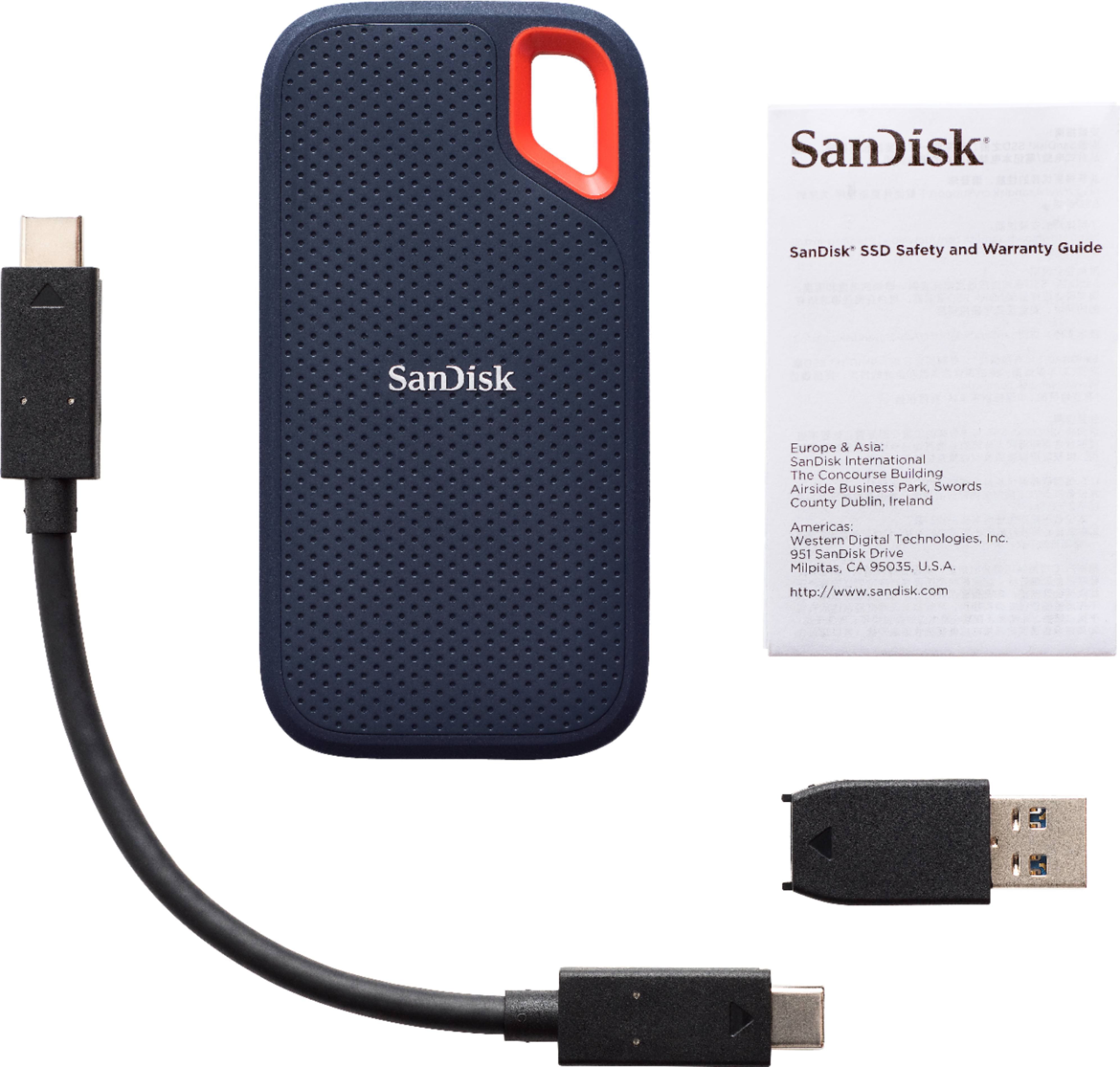 SanDisk 2TB Extreme Portable SSD - Up to 1050MB/s, USB-C, USB 3.2 Gen 2,  IP65 Water and Dust Resistance, Updated Firmware - External Solid State  Drive