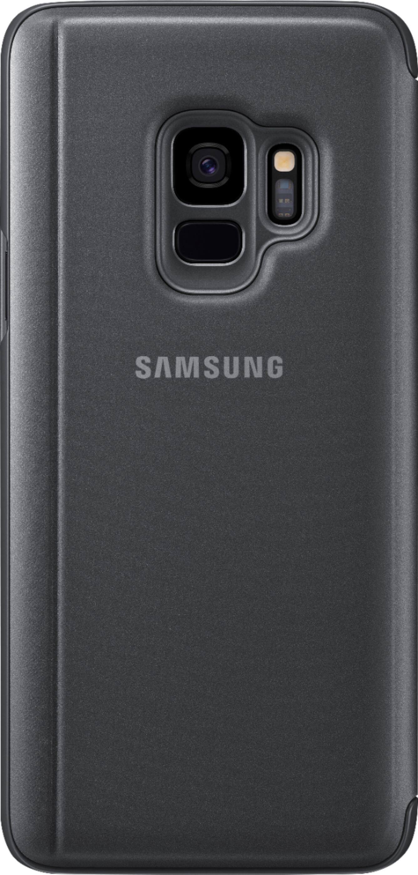 Front. Samsung - S-View Cover for Samsung Galaxy S9 Cell Phones - Black.